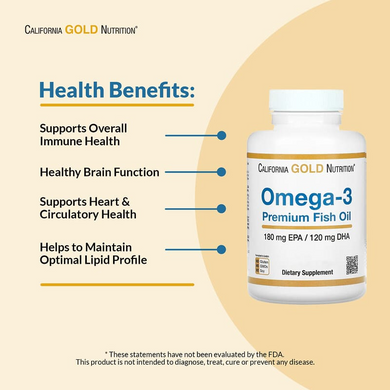 California Gold Nutrition, Омега-3, Рыбий жир премиум-класса, 100 желатиновых мягких таблеток (MLI-00952), фото