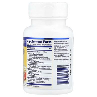 Пищеварительные ферменты + пробиотики Enzymedica Digest Complete + Probiotics | ферменты с пробиотиками для всей семьи - 30 капсул, фото