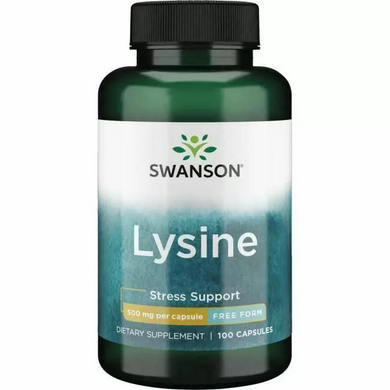 L-лізин, Swanson, anson free-form, 500 мг, 100 капсул (SWV-01268), фото