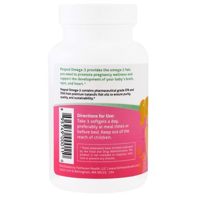 Омега-3 для беременных, Omega 3, Fairhaven Health, 90 капсул (FHH-00011), фото