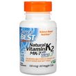 Doctor's Best, натуральный витамин K2 MK-7 с MenaQ7, 100 мкг, 60 вегетарианских капсул (DRB-00334)