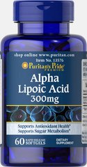 Альфа-липоевая кислота, Alpha Lipoic Acid, Puritan's Pride, 300 мг, 60 гелевых капсул (PTP-13576), фото