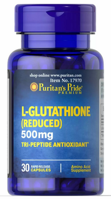 Глутатіон, L-Glutathione, Puritan's Pride, 30 капсул (PTP-17970), фото