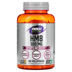 NOW Foods, HMB, смесь для спортивного восстановления, 500 мг, 120 растительных капсул (NOW-02054), фото