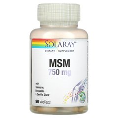Solaray, МСМ, Метилсульфонілметан, 750 мг, 90 вегетаріанських капсул (SOR-00862), фото