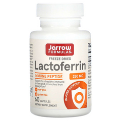 Jarrow Formulas, лактоферин, сублімований, 250 мг, 60 капсул (JRW-21011), фото