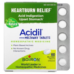 Boiron, Acidil, Acid Indigestion, без вкуса, 60 таблеток Meltaway (BOI-60860), фото