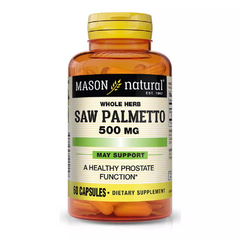 Пальметто, 500 мг, здоров'я простати, Saw Palmetto, Mason Natural, 60 капсул (MAV-11515), фото