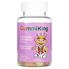 GummiKing, кальцій та вітамін D для дітей, 60 жувальних мармеладок (GUM-00052), фото