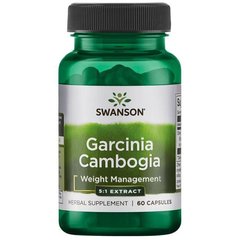 Гарциния камбоджийская, Garcinia Cambogia 5:1 Extract, Swanson, 80 мг, 60 капсул (SWV-11578), фото