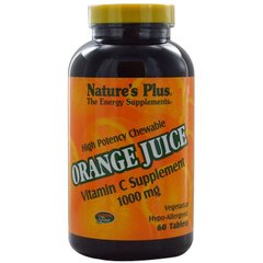 Nature's Plus, Витамин С, Orange Juice Vitamin C, 1000 мг, 60 жевательных таблеток (NAP-02468), фото