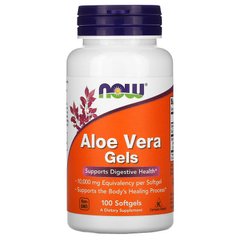 Now Foods, Aloe Vera Gels, 100 мягких желатиновых капсул (NOW-03036), фото