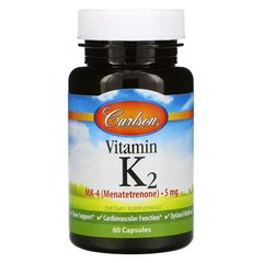Carlson Labs, Витамин K2, MK-4, 5 мг, 60 капсул (CAR-01000), фото