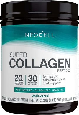 NeoCell, Super Collagen Peptides, Пептиды супер коллагена, 1 и 3 типа, 20000 мг, 600 г (NEL-13259), фото