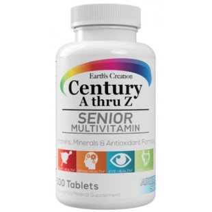 Earth's Creation, Мультивітаміни для людей похилого віку, Multivitamin Century (від A до Z), 100 таблеток (817442), фото