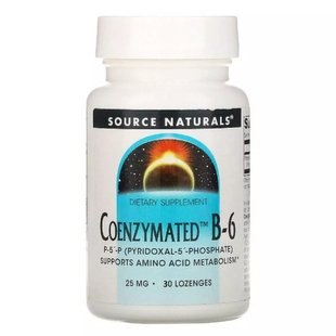 Source Naturals, Коензим вітаміну B6, Coenzymated™ Vitamin B-6, 25 мг, 30 таблеток для розсмоктування (SNS-00940), фото