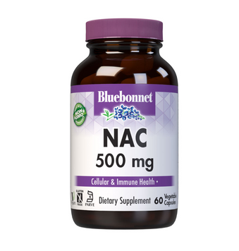 Bluebonnet Nutrition, NAC (N-ацетил-L-цистеїн), 500 мг, 60 рослинних капсул (BLB-00064), фото