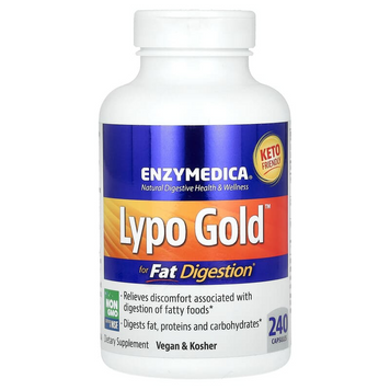 Пищеварительные ферменты Enzymedica Lypo Gold | расщепление и усвоение жиров - 240 капсул, фото