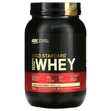 Optimum Nutrition, Gold Standard, 100% Whey, сироватка, ванільне морозиво, 907 кг (OPN-02865), фото