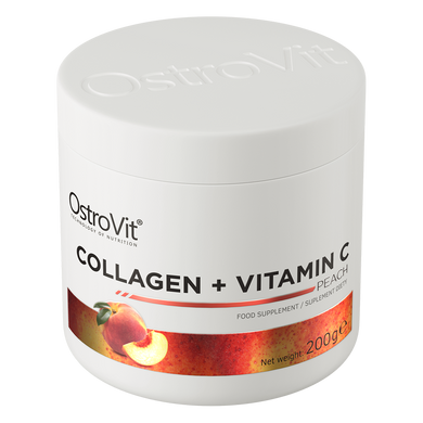 Ostrovit, Колаген + Вітамін С, Collagen + Vitamin C, персик, 200 г (OST-22497), фото