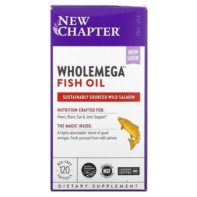 New Chapter, Wholemega, рыбий жир, 120 мягких таблеток (NCR-05003), фото