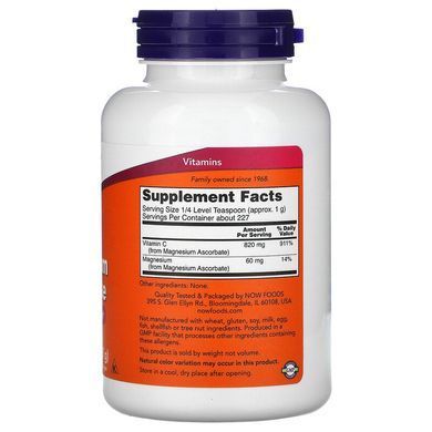 Магнію аскорбат з вітаміном C у порошку NOW Foods Magnesium Ascorbate Powder| без смаку - 227 г, фото