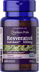 Ресвератрол, Resveratrol, Puritan's Pride, 100 мг, 60 гелевих капсул з швидким вивільненням (PTP-18057), фото