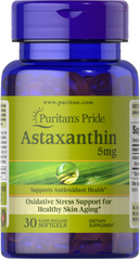 Астаксантин, Natural Astaxanthin 5 mg, Puritan's Pride, 5 мг, 30 капсул (PTP-36202), фото