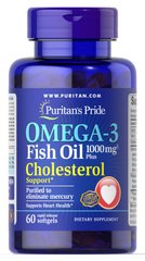 Омега-3, рыбий жир, Omega-3 Fish Oil, Puritan's Pride, поддержка костей, 1000 мг, 60 капсул (PTP-55634), фото