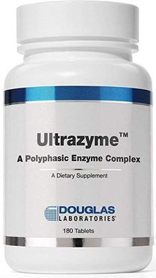 Ферментний комплекс, Ultrazyme (A Polyphasic Enzyme), Douglas Laboratories, 180 таблеток (DOU-01754), фото
