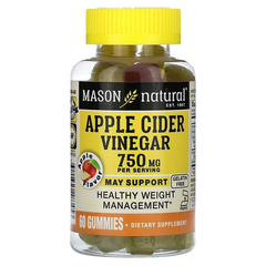 Mason Natural, Яблочный уксус, яблоко, 250 мг, 60 жевательных таблеток (MAV-18345), фото