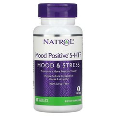 Natrol, Mood Positive 5-HTP, 5-гідрокситриптофан, 50 таблеток (NTL-05233), фото