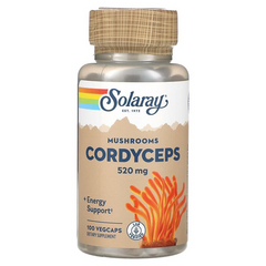 Solaray, Кордицепс с грибами, 520 мг, 100 растительных капсул (SOR-01199), фото