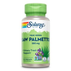 Solaray, True Herbs Saw Palmetto, 580 мг, 50 вегетаріанських капсул (SOR-01549), фото