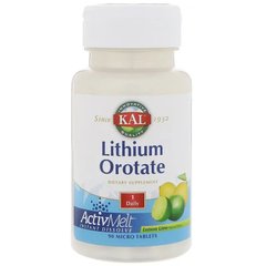 KAL, Оротат лития, 5 мг, вкус лимона и лайма, 90 микротаблеток (CAL-75211), фото