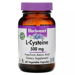 L-Цистеин 500 мг, L-Cystein, Bluebonnet Nutrition, 60 вегетарианских капсул (BLB-00038), фото