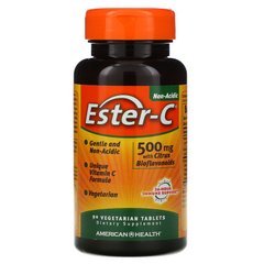 American Health, Ester-C, 500 мг, 90 вегетаріанських пігулок (AMH-16971), фото