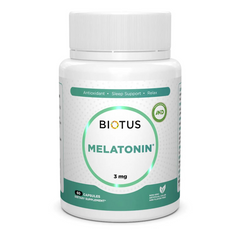 Мелатонін, Melatonin, Biotus, 3 мг, 60 капсул (BIO-530388), фото