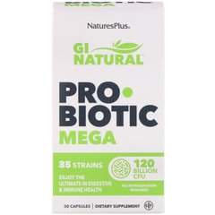 Nature's Plus, GI Natural, Probiotic Mega, пробіотики, 120 млрд КУО, 30 капсул (NAP-43902), фото