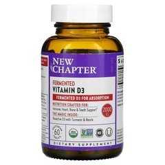 New Chapter, Ферментированный витамин D3, 2000 МЕ, 60 веганских таблеток (NCR-90263), фото