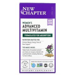 New Chapter, улучшенный мультивитаминный комплекс для женщин, 72 вегетарианские таблетки (NCR-00303), фото