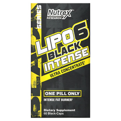 Nutrex Research, LIPO-6 Black Intense, ультраконцентрат, 60 чорних капсул (NRX-00773), фото
