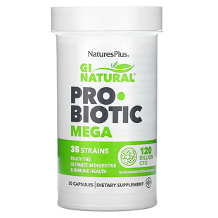 Nature's Plus, GI Natural, Probiotic Mega, пробіотики, 120 млрд КУО, 30 капсул (NAP-43902), фото