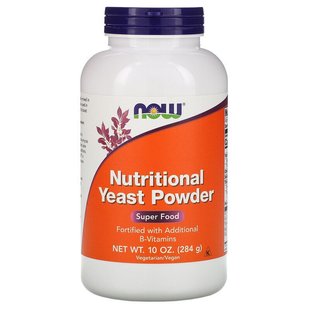 Харчові дріжджі, Nutritional Yeast, Now Foods, порошок, 284 г (NOW-02460), фото