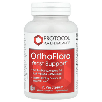 Protocol for Life Balance, OrthoFlora Yeast Support, поддержка здоровой кишечной флоры, 90 вегетарианских капсул (PRT-13308), фото