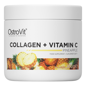 Ostrovit, Колаген + Вітамін С, Collagen + Vitamin C, ананас, 200 г (OST-90294), фото