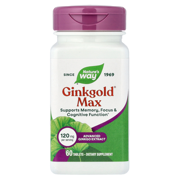 Екстракт гінкго білоба 120 мг Nature's Way Ginkgold Max - 60 таблеток, фото