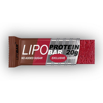 Батончик LipoBar Exclusive Protein Bar 33%, збагачений біоактивним колагеном Peptan, вишня, 50 г - 1/20 (LIP-48007), фото