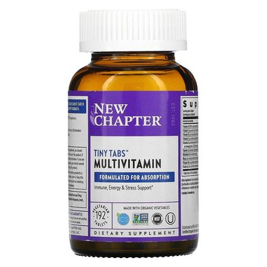 New Chapter, Multivitamin Tiny Tabs, полный витаминный комплекс на основе цельных продуктов, 192 вегетарианских таблетки (NCR-00362), фото