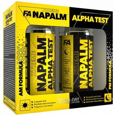 Fitness authority, Napalm Alpha Test (AM PM Formula), 2 упаковки по 120 таблеток (818580), фото